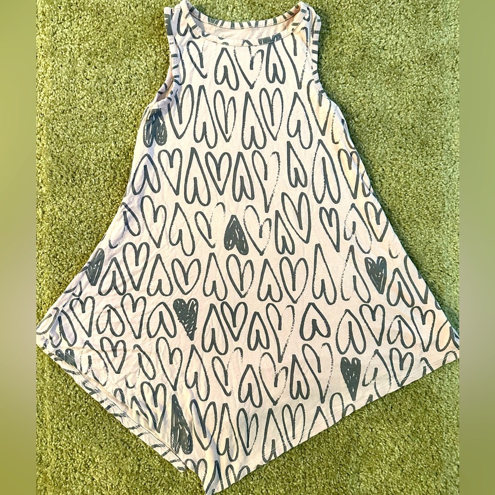 Girl Dress light pink with gray hearts 5T